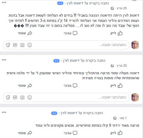 דיאטת לורן ביקורות
